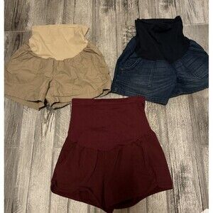 Lot Of 3 Active Wear Maternity Shorts 1-Oh Baby Is SZ S -Motherhood L - Hofish L